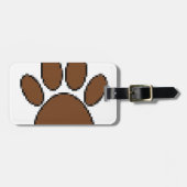 Pixel Dog Paw Print Bagagelabel (Voorkant horizontaal)