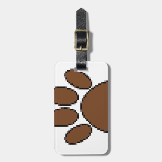 Pixel Dog Paw Print Bagagelabel (Voorkant verticaal)