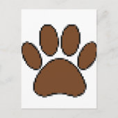 Pixel Dog Paw Print Briefkaart (Voorkant)