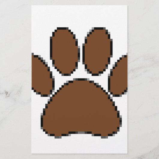 Pixel Dog Paw Print Briefpapier (Voorkant)