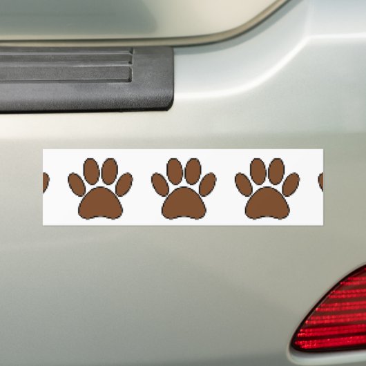 Pixel Dog Paw Print Bumpersticker (Op auto)