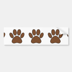 Pixel Dog Paw Print Bumpersticker