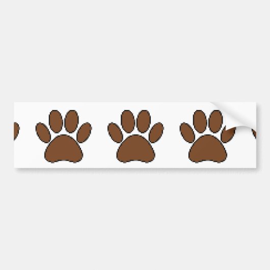 Pixel Dog Paw Print Bumpersticker (Voorkant)
