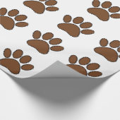 Pixel Dog Paw Print Cadeaupapier (Hoek)