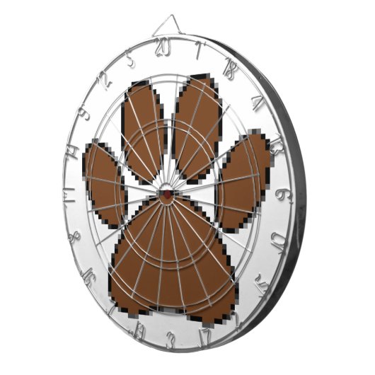 Pixel Dog Paw Print Dartbord (Voorkant Rechts)