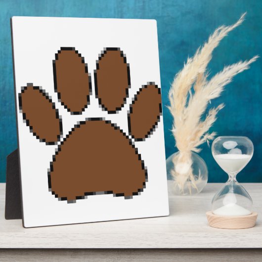 Pixel Dog Paw Print Fotoplaat (Zijkant)