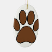 Pixel Dog Paw Print Keramisch Ornament (Rechts)