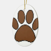 Pixel Dog Paw Print Keramisch Ornament (Links)