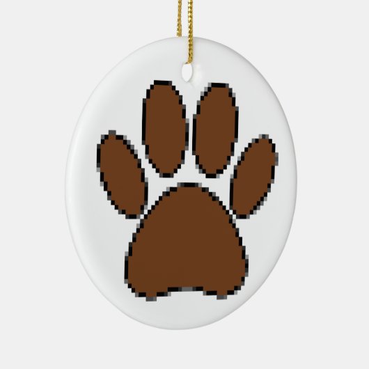 Pixel Dog Paw Print Keramisch Ornament (Rechts)