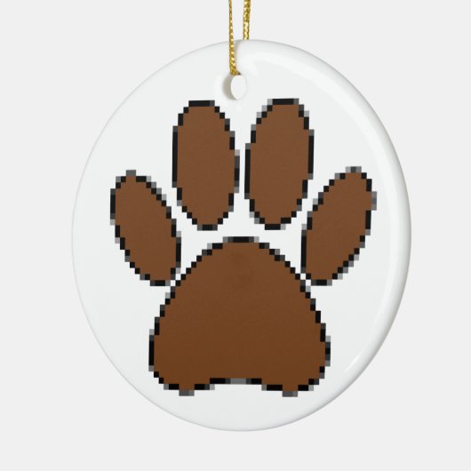 Pixel Dog Paw Print Keramisch Ornament (Links)