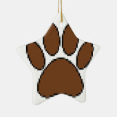 Pixel Dog Paw Print Keramisch Ornament (Rechts)