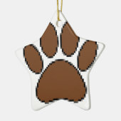 Pixel Dog Paw Print Keramisch Ornament (Links)