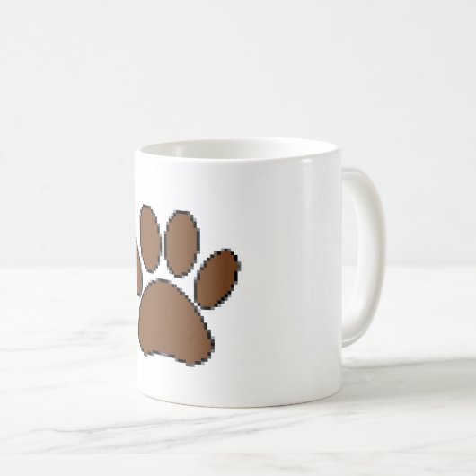 Pixel Dog Paw Print Koffiemok (Voorkant rechts)