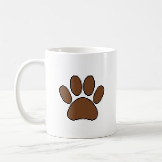 Pixel Dog Paw Print Koffiemok (Links)