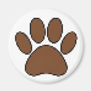 Pixel Dog Paw Print Magneet