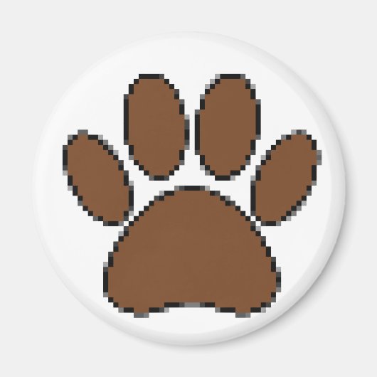 Pixel Dog Paw Print Magneet (Voorkant)