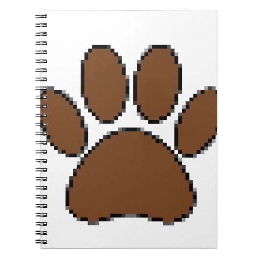 Pixel Dog Paw Print Notitieboek (Voorkant)