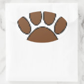 Pixel Dog Paw Print Ovale Sticker (Tas)