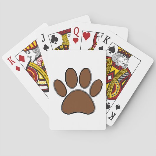 Pixel Dog Paw Print Pokerkaarten (Achterkant)