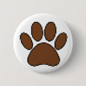 Pixel Dog Paw Print Ronde Button 5,7 Cm (Voorkant)