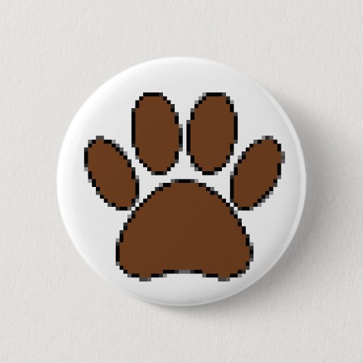 Pixel Dog Paw Print Ronde Button 5,7 Cm (Voorkant)