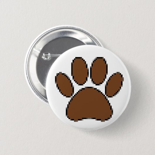 Pixel Dog Paw Print Ronde Button 5,7 Cm (Voorkant /achterkant)