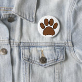 Pixel Dog Paw Print Ronde Button 5,7 Cm (In situ)