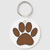 Pixel Dog Paw Print Sleutelhanger (Voorkant)