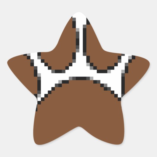 Pixel Dog Paw Print Ster Sticker (Voorkant)