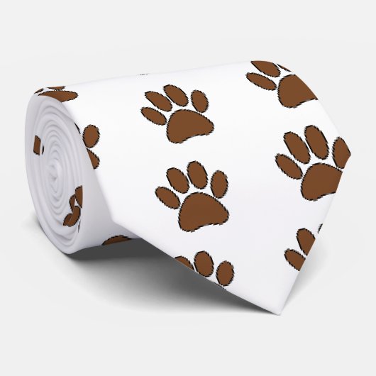Pixel Dog Paw Print Stropdas (Opgerold)
