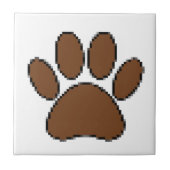 Pixel Dog Paw Print Tegeltje (Voorkant)