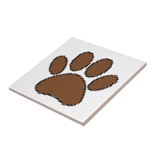 Pixel Dog Paw Print Tegeltje (Zijkant)