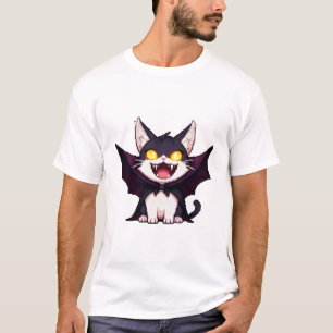 Pixel Dracula Kat – Lach Mopshartige Vampier 8-Bit T-shirt