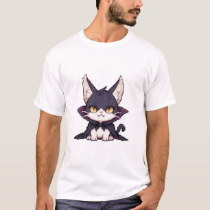 Pixel Dracula Kat – Schattige Vampier 8-Bit Kat T-shirt