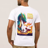Pixel drakenbaas die vuur blaast op kleine held t-shirt (Achterkant)
