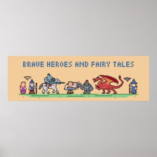 Pixel Fairy Tales 36' x 12' Poster (Voorkant)