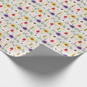 Pixel Floral Garden Pattern Cadeaupapier (Hoek)