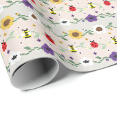 Pixel Floral Garden Pattern Cadeaupapier (Rol Hoek)