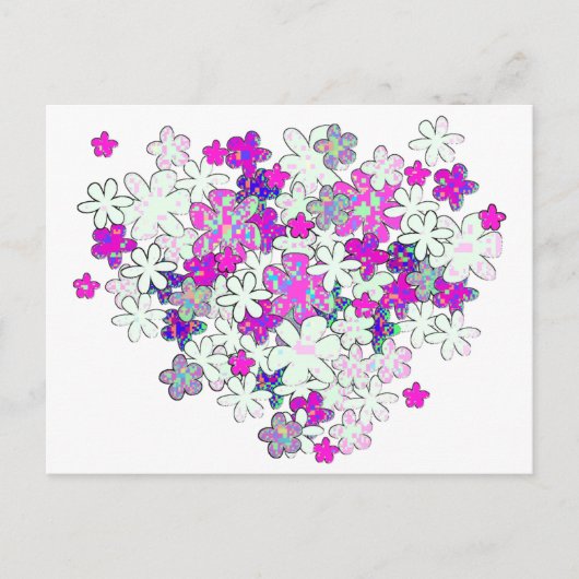Pixel Flower Bunch Briefkaart (Voorkant)