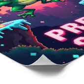 Pixel Frog Arcade Poster – Retro 8-Bit Gaming (Hoek)