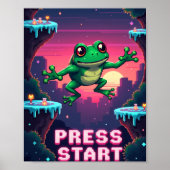 Pixel Frog Arcade Poster – Retro 8-Bit Gaming (Voorkant)