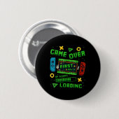 Pixel Game Over Eerste Dag Van School Lading Gamer Ronde Button 5,7 Cm (Voorkant /achterkant)