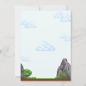 Pixel Game Uitnodiging voor verjaardag (Achterkant)