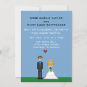 Pixel Gamer Blondine Bruid & bruidegom Bruiloft Ui Kaart (Voorkant)