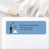 Pixel Gamer Bruid & bruidegom Bruiloft Retouradres Etiket (Insitu)