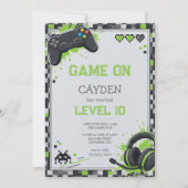 Pixel Gamer Controller Feest Verjaardag Kaart (Voorkant)