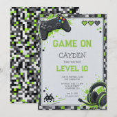 Pixel Gamer Controller Feest Verjaardag Kaart (Voorkant / Achterkant)