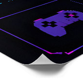 Pixel Gamer Dad Neon Muurposter Poster (Hoek)