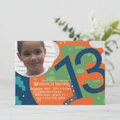 Pixel Gamer Foto van gamer Birthday Kaart (Staand voorkant)