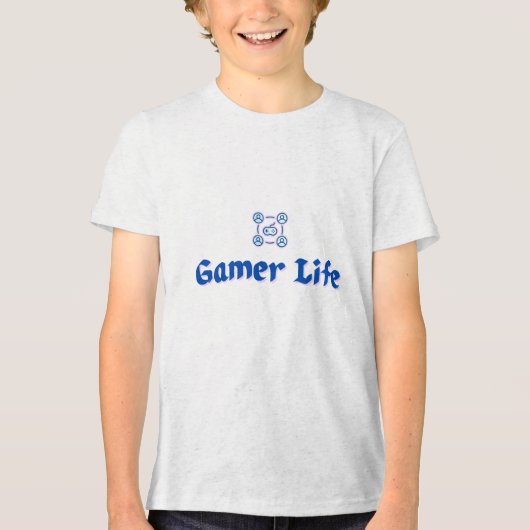 Pixel Gamer Life Tri-Blend Shirt (Voorkant)